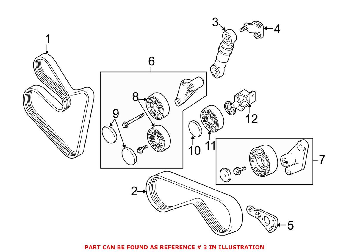 BMW Belt Tensioner Shock (A/C Belt) 11281745545